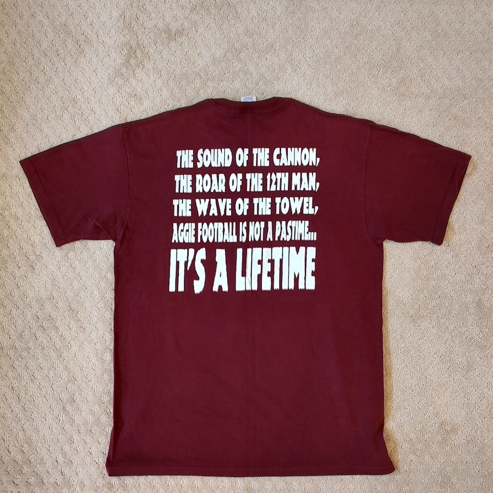 Vintage 90s Texas A&M Aggies Football T-shirts Jerzees Made in USA Cotton XL